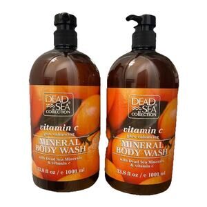Dead Sea Collection VITAMIN C MINERAL BODY WASH 2 Pack BUNDLE 33.8 oz each